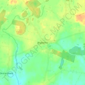 Topografische Karte Wąwelno, Höhe, Relief
