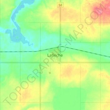 Topografische Karte Laflèche, Höhe, Relief
