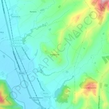 Topografische Karte Solfagnano, Höhe, Relief