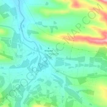 Topografische Karte Misgund, Höhe, Relief
