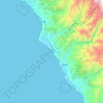 Topografische Karte Las Tres Marías, Höhe, Relief