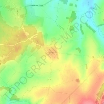 Topografische Karte Le Chatelier, Höhe, Relief