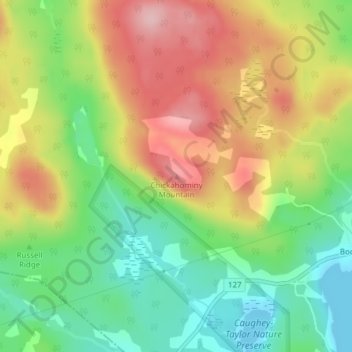 Topografische Karte Chickahominy Mountain, Höhe, Relief