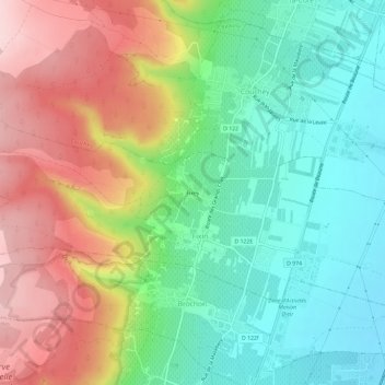 Topografische Karte Fixey, Höhe, Relief
