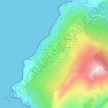 Topografische Karte Canari, Höhe, Relief