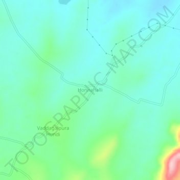 Topografische Karte Honnahalli, Höhe, Relief