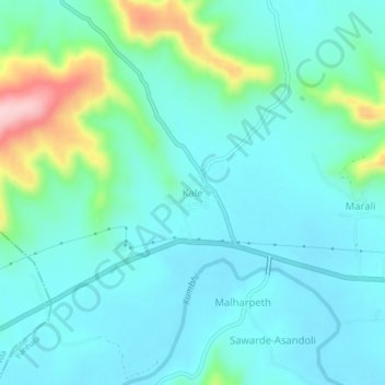 Topografische Karte Kale, Höhe, Relief