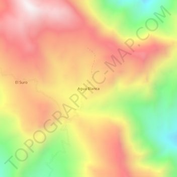 Topografische Karte Agua Blanca, Höhe, Relief