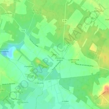 Topografische Karte Orlut, Höhe, Relief