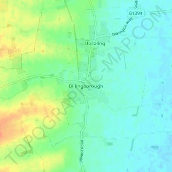Topografische Karte Billingborough, Höhe, Relief