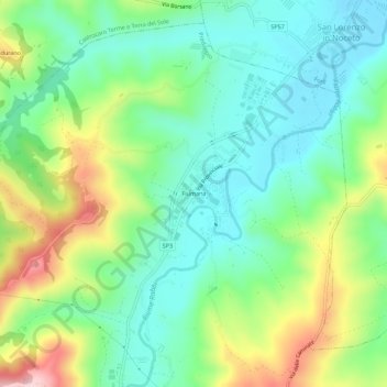 Topografische Karte Fiumana, Höhe, Relief