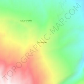 Topografische Karte Sachapoyas, Höhe, Relief