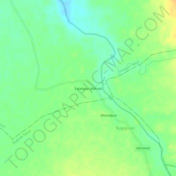 Topografische Karte Fatahpur (Advad), Höhe, Relief