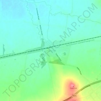 Topografische Karte Longwood, Höhe, Relief