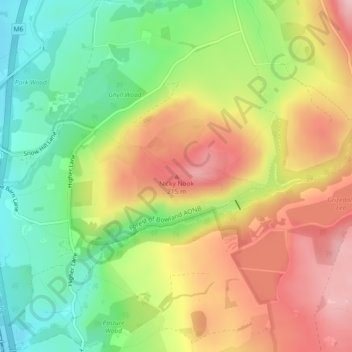 Topografische Karte Nicky Nook, Höhe, Relief