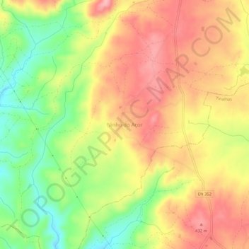 Topografische Karte Ninho do Açor, Höhe, Relief