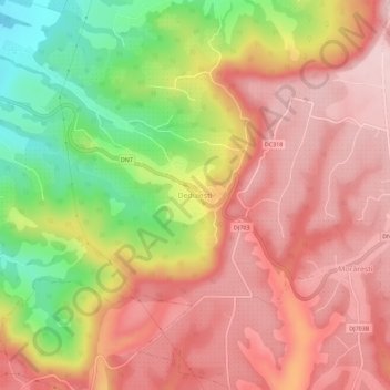 Topografische Karte Dedulești, Höhe, Relief