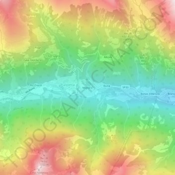 Topografische Karte Migliere, Höhe, Relief