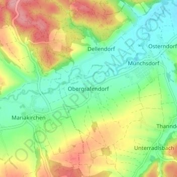 Topografische Karte Obergrafendorf, Höhe, Relief