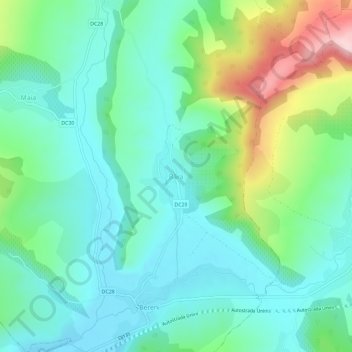 Topografische Karte Bâra, Höhe, Relief