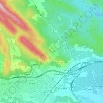 Topografische Karte Saint-Clair, Höhe, Relief
