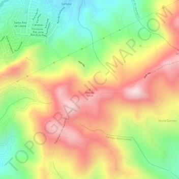 Topografische Karte Alto da Serra, Höhe, Relief
