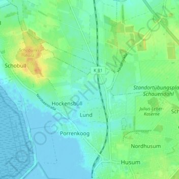 Topografische Karte Hockensbüllfeld, Höhe, Relief