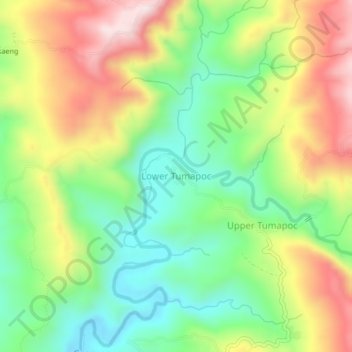Topografische Karte Lower Tumapoc, Höhe, Relief