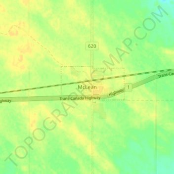 Topografische Karte McLean, Höhe, Relief