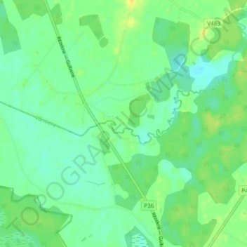 Topografische Karte Cepurnieki, Höhe, Relief