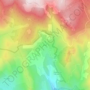 Topografische Karte Finiels, Höhe, Relief