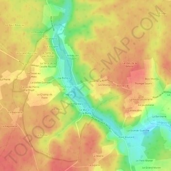 Topografische Karte L'Aunay Briquart, Höhe, Relief
