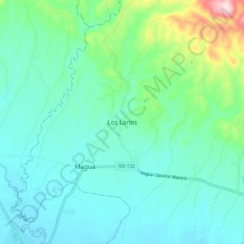 Topografische Karte Los Lanos, Höhe, Relief