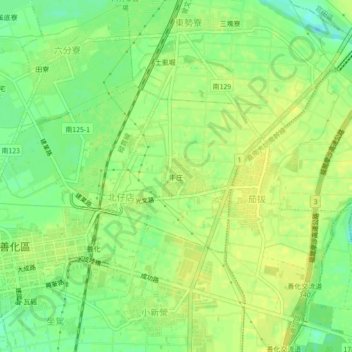 Topografische Karte 牛庄, Höhe, Relief