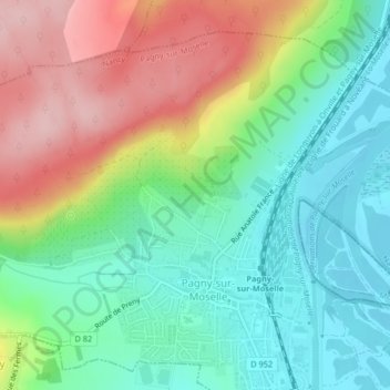 Topografische Karte Les Surennes, Höhe, Relief