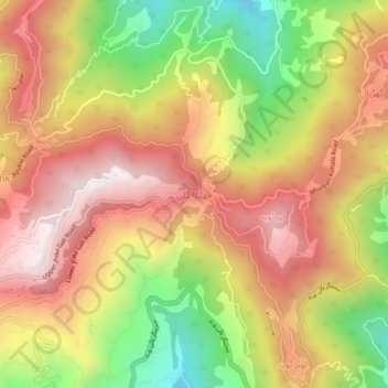 Topografische Karte Jhika Gali, Höhe, Relief