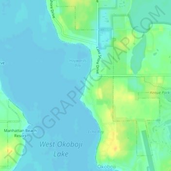 Topografische Karte Omaha Beach, Höhe, Relief