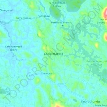 Topografische Karte Chakkittapara, Höhe, Relief
