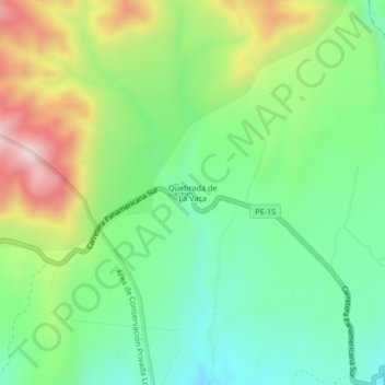 Topografische Karte Quebrada de La Vaca, Höhe, Relief