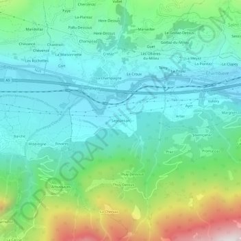 Topografische Karte Septumian, Höhe, Relief