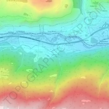 Topografische Karte Lassolaz, Höhe, Relief