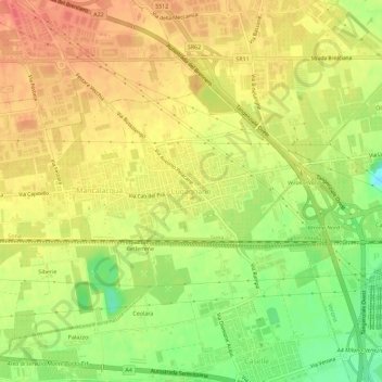 Topografische Karte Lugagnano, Höhe, Relief