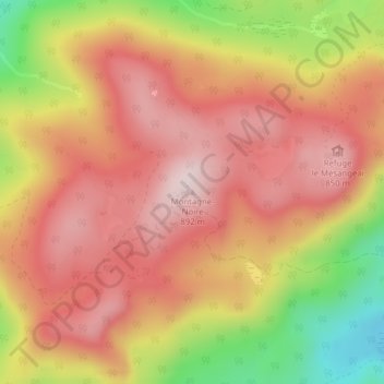 Topografische Karte Montagne-Noire, Höhe, Relief