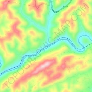 Topografische Karte Carfax, Höhe, Relief