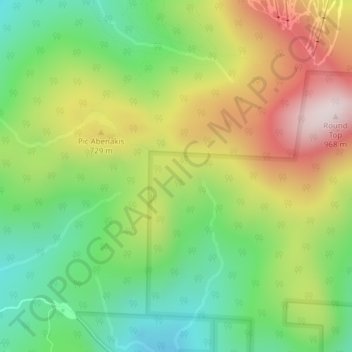 Topografische Karte Monts Sutton, Höhe, Relief