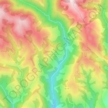 Topografische Karte Coasta Vâscului, Höhe, Relief