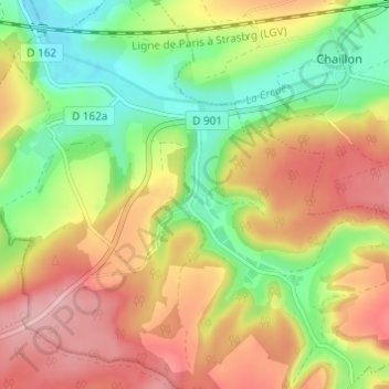 Topografische Karte Varvinay, Höhe, Relief