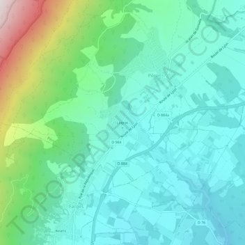 Topografische Karte Logras, Höhe, Relief