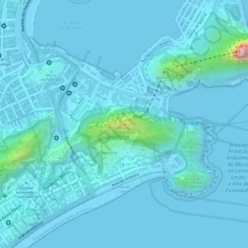 Topografische Karte Morro da Babilônia, Höhe, Relief