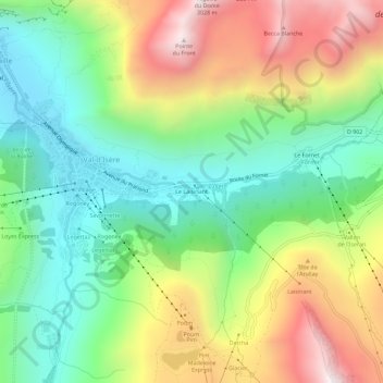 Topografische Karte Le Laisinant, Höhe, Relief